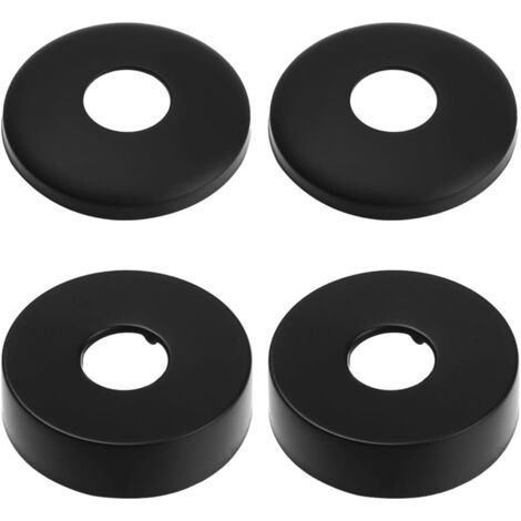 Qorva Armaturenrosette, Duscharmaturrosette, 4 Schwarze Edelstahl-rohrabdeckungen, Heizkörperrosette – Rosette Für Duscharmaturen, Wasserhähne, Heizkörper