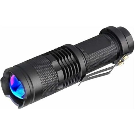 Qorva - 365nm Uv-taschenlampe, Ultraviolette Led-schwarzlichtlampe, Zoomfunktion Für Geldscheindetektoren, Dokumentenprüfung, Jagd, Skorpione, Felskunst, Fotografie Usw.