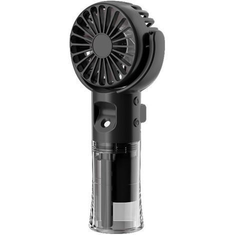 Qorva Tragbarer Sprühventilator, Mini-ventilator Mit Akku, 4 Geschwindigkeitsstufen, Usb-ventilator, Reiseaccessoire Für Outdoor, Büro, Camping (schwarz)
