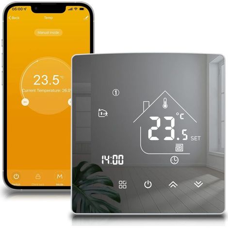 Rhg Tuya Smart-thermostat, Heizungsthermostat, Raumthermostat, Wlan-thermostat, Intelligenter Wandthermostat Für Elektrische Fußbodenheizung, Kompatibel Mit Alexa Und Google, 16 A