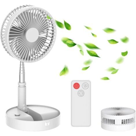 Qorva Geräuscharmer Ventilator Mit Fernbedienung, Eco-modus, 7200-mah-akku, 4 Geschwindigkeitsstufen, Turbotimer, Luftzirkulationsventilator Für Büro Und Schlafzimmer