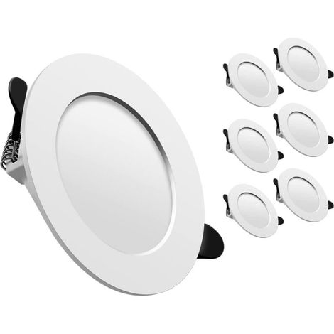 Rhg Led-einbaustrahler, Extraflach, 35 Mm, 6000 K Kaltweiß, 9 W, 900 Lm, Einbauleuchte Mit Integrierter Glühbirne, 85–10 Mm Einbauöffnung, Für Wohnzimmer, Küche, Flur, 6er-pack