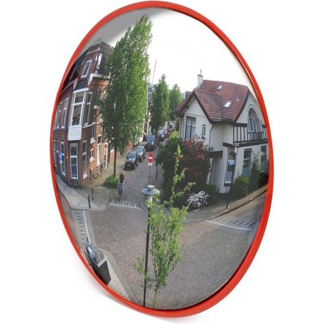 Rhg Konvexer Verkehrsspiegel 45 Cm, 130°-160° Sichtfeld, Verkehrsspiegel Für Den Innen- Und Außenbereich, Massives Polycarbonat, Straßenüberwachung, Geschäft