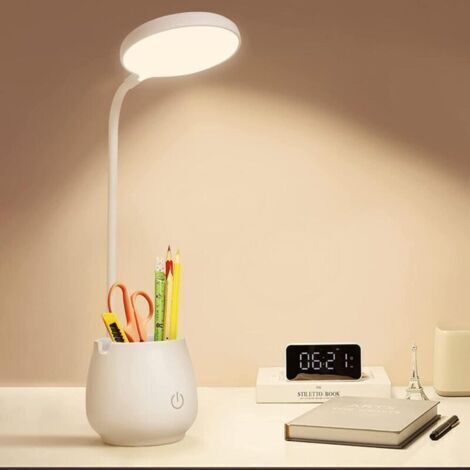 Qorva – Kleine, Wiederaufladbare Led-schreibtischlampe Mit Augenschonendem Design Und 3 Farblichtmodi, Geeignet Für Studentenwohnheime Und Kinderzimmer.