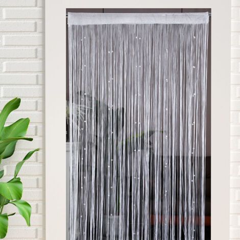 Qorva Perlenvorhang, Fliegengitter Für Außentüren, Moskitonetz, Raumteiler, 100 X 200 Cm, Weiß
