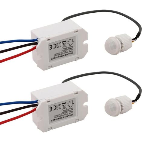 Rhg 2-teiliger Infrarot-bewegungsmelder, Mini-infrarot-bewegungsmelder Für Die Inneninstallation, Integrierter 220-v-bewegungsmelder, 8 M 360°-erfassungsbereich
