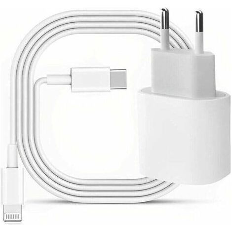 Qorva – 20-w-schnellladegerät Mit Usb-c-anschluss Und 2 M Lightning-kabel – Schnellladen Für Iphone 14/13/12/11/se – Schutz Vor Überspannung Und Überhitzung