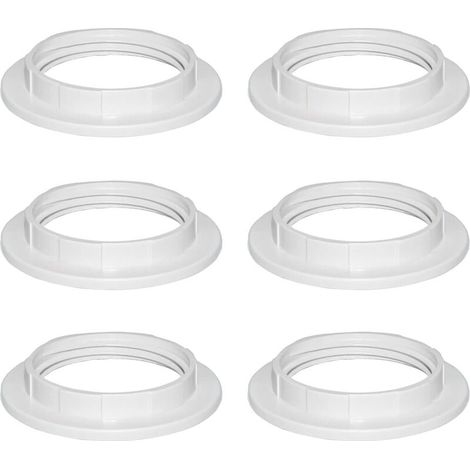Rhg Weißer Kunststoff-lampenschirm-reduzierring E27 40 Mm, Lampenschirm-zubehörring-adapterplatte, E27-lampenschirm-reduzierring Für Tischlampen, Deckenleuchten, 6 Stück