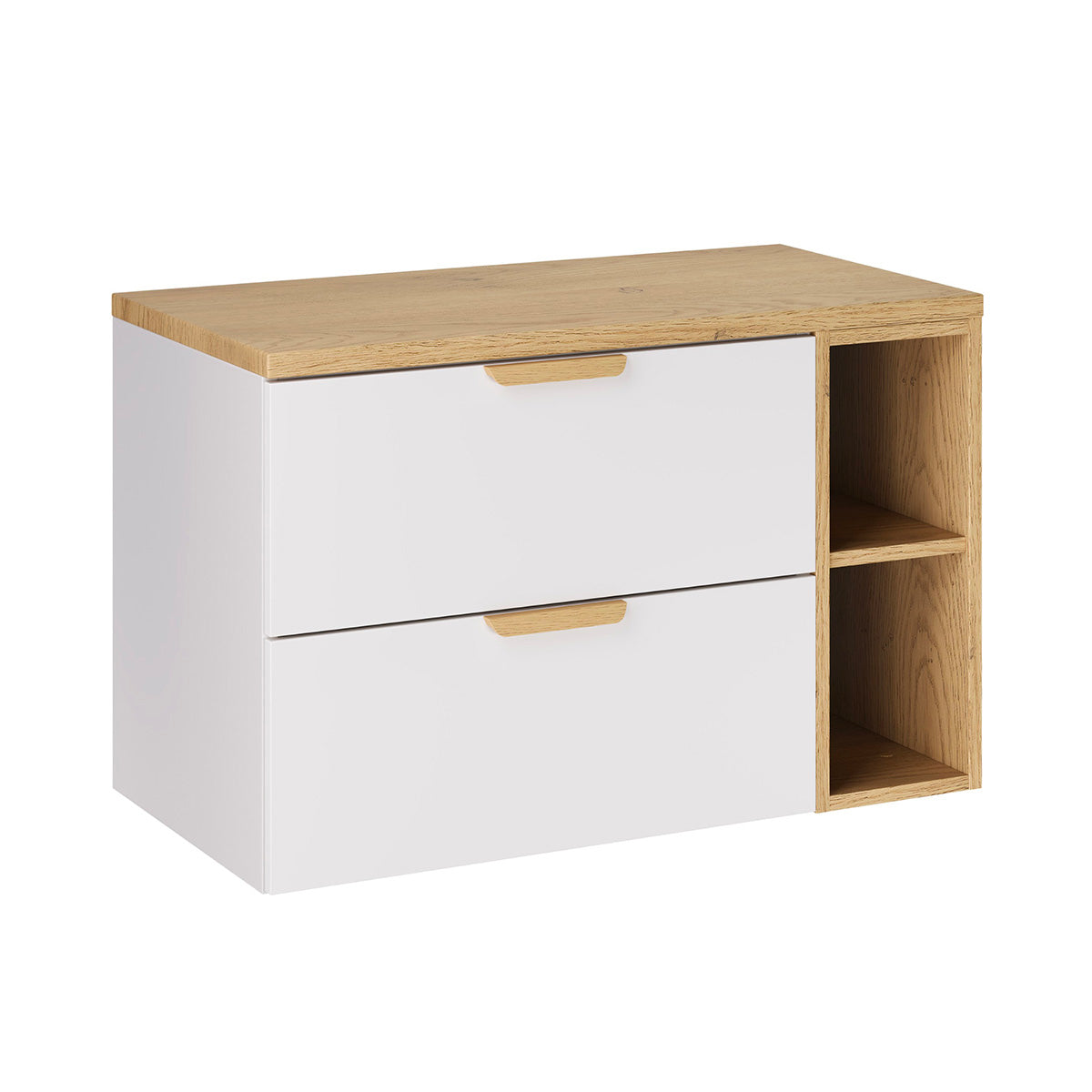 Waschtischunterschrank 80cm Mit 2 Nischen Oria Weiß Matt