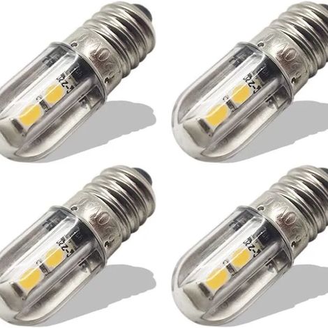 E10 Led-lampen, 220 V Wechselstrom, Energiesparende Led-anzeige, 8 Mm Schraubsockel, 3030 Chip, Gelbes Licht (4er-packung)