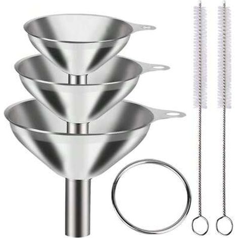 Trichter, 3er-set (groß, Mittel Und Klein), Mini-trichter Zum Kochen, Abfüllen Und Backen, 2 Pinsel