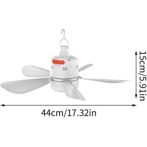 Mini-camping-deckenventilator – Fernbedienung – Langlebiger, Per Usb Aufladbarer Akku – Einstellbare Geschwindigkeit – Abmessungen: 18,3 X 10,5 Cm – Alliandis
