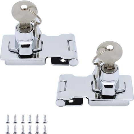 (2er-pack) 7,6 Cm Metall-verriegelungsriegel, Türriegel, Schnappverschluss Mit Vorhängeschloss Und Schlüssel – Chrombeschläge Zum Abschließen Von Schuppen, Türen, Schränken, Kisten Und Möbeln