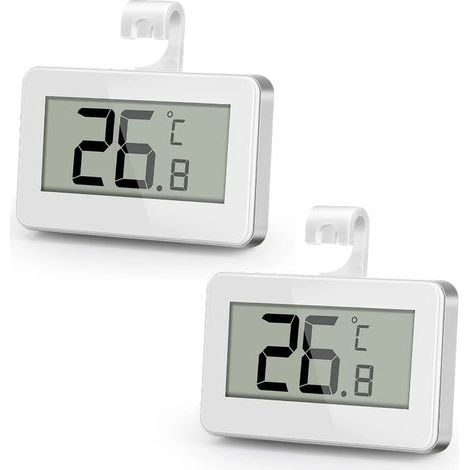 Wasserdichtes Digitales Gefrierschrankthermometer Mit Lcd-anzeige Und Haken, Ideal Für Kühlschrank, Innen- Und Außenbereich – 2 Stück
