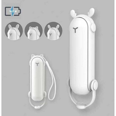 Qorva Mini-usb-handventilator, Wiederaufladbarer Usb-ventilator Mit 2 Geschwindigkeitsstufen, Tragbarer Mini-tischventilator, Inklusive Aromatherapie-aufsatz (mini-größe, Weiß) - Fei Yu