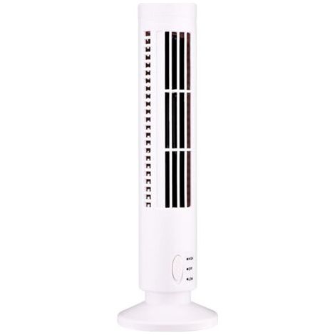 Qorva Mini-usb-turmventilator Ohne Rotorblätter, 2 Geschwindigkeitsstufen Und Windmodi, Standgerät, Für Schlafzimmer, Wohnzimmer, Homeoffice, Weiß