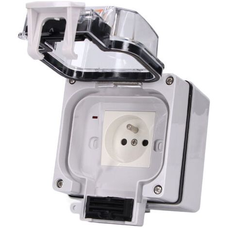 Qorva – Wasserdichte Außensteckdose Ip66, Wandsteckdose, Französischer Standard, 250 V, 16 A