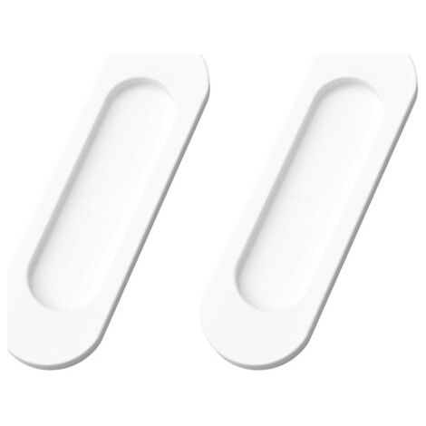 Qorva - 2er-pack (weiß, 149 Mm) Selbstklebende Ovale Schiebetürgriffe Aus Aluminiumlegierung Für Schiebetüren Im Scheunenstil, Schränke, Garderoben, Schubladen