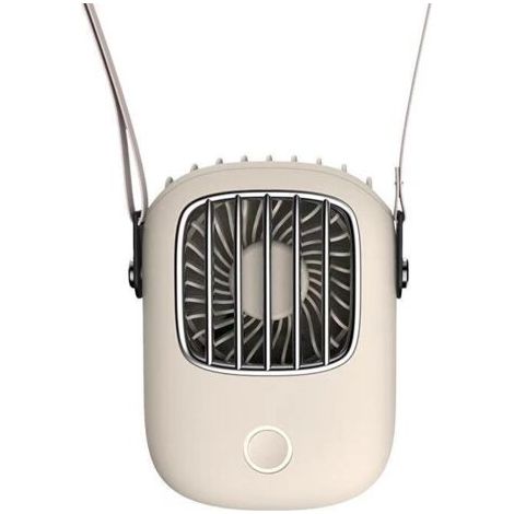 Qorva - Weißer, Wiederaufladbarer Mini-taschenventilator Mit Usb-anschluss, Tragbarer, Leiser Ventilator Zum Umhängen Um Hals Oder Hüfte, Ideal Für Sport Und Freizeit