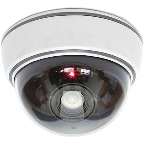 Qorva-weiß – Attrappe Einer Kamera Mit Objektiv, Rotem Led-licht, Videoüberwachung, Realistische Nachbildung, Für Wand- Und Deckenmontage