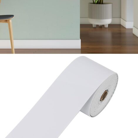Qorva (weiß – 10 Cm X 10 M) Breite, Flexible Sockelleiste – 10 M – Selbstklebende, Flexible Dekorleisten – Übergangsprofil Für Boden Und Wand