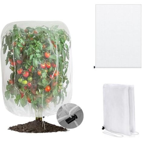 Qorva-(100x150cm) 1 Stück Gartennetz Mit Kordelzug, Zum Schutz Von Gartenpflanzen Vor Vögeln, Käfern, Zikaden Und Insekten