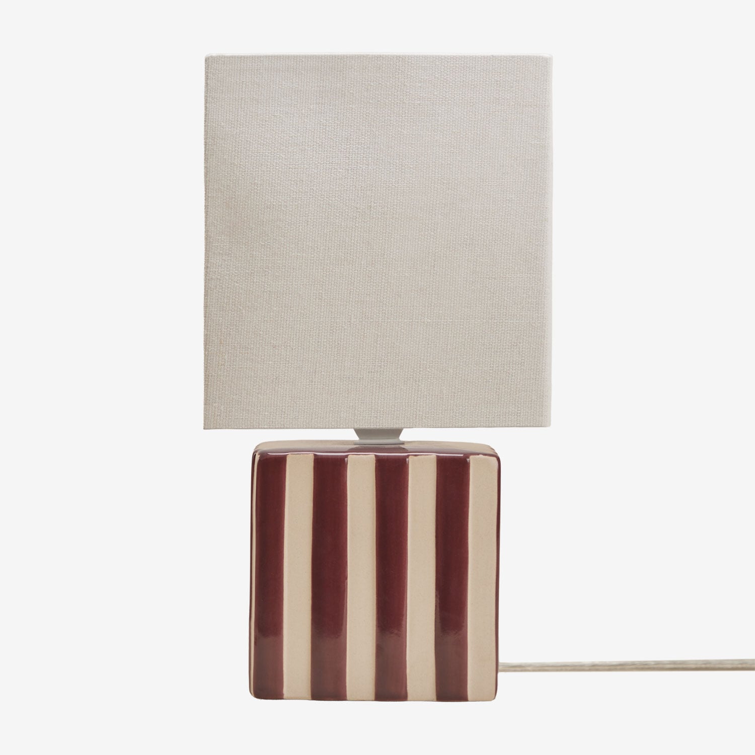 Sklum Tischlampe Aus Keramik Und Leinen Lylio Beige Tapioka – Weinrot