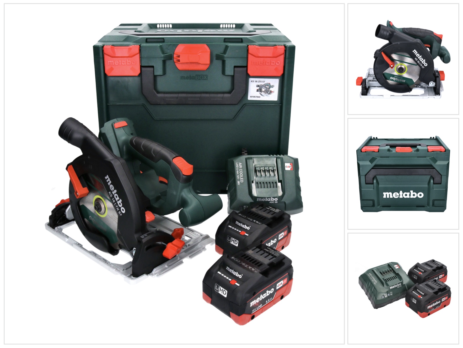 Metabo Ks 18 Ltx 57 Akku Handkreissäge 18 V 165 Mm + 2x Akku 5,5 Ah + Ladegerät + Metabox