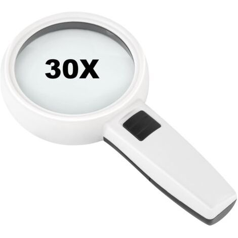 Qorva 30x Vergrößerungsglas Mit 3 Leds Zum Lesen, Für Schmuckherstellung Und Bastelarbeiten