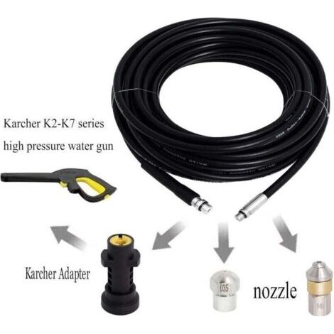 Qorva 15m Abflussreiniger, Kärcher-kompatible Spirale Für Kärcher K2, K3, K4, K5, K6, K7, 180 Bar 60°c Hochdruckreiniger Zum Reinigen Und Entstopfen Von Abflüssen