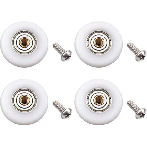 Qorva – Set Mit 4 Duschkabinenrollen – Rollen Aus Kupfer Und Pom – 23 Mm Durchmesser – M4-schraubbefestigung – Für Türen Mit 4 Bis 6 Mm Stärke