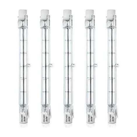Rhg Halogenlampe - Dimmbare R7s 118mm 300w Halogen-stiftlampe Ac220-240v 5900lm J118 Linearer Halogenstrahler Für Landschaftsbeleuchtung, Sicherheit, Straßenbeleuchtung (5er-pack, Warmweiß 2800k)