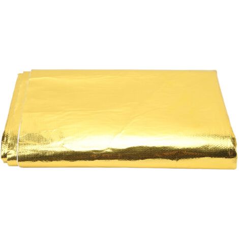Qorva Gold Reflektierendes Selbstklebeband, Hochtemperatur, Hitzeschutz, Wärmedämmung Zum Umwickeln Von Kabeln Und Kraftstoffleitungen, Gold