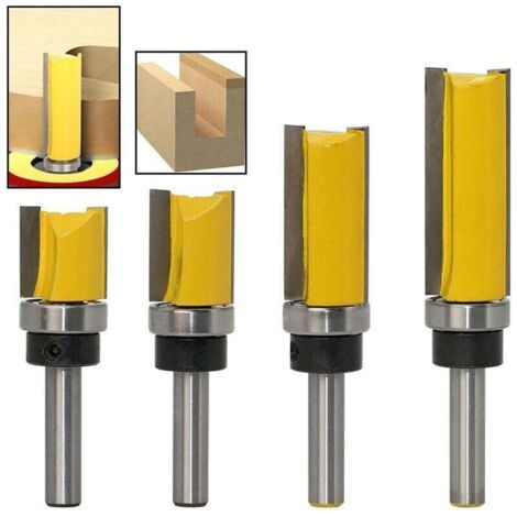 Qorva – Set Mit 4 Bündigfräsern Mit 8-mm-schaft – Kopierfräser – Stahl, Fei Yu