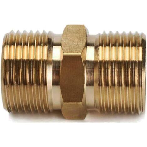Qorva Außengewindeverschraubung M22-15 Mm Außengewinde Auf M22-14 Mm Außengewinde – Messing – Hochdruckreiniger-adapter – Für Schlauchanschluss