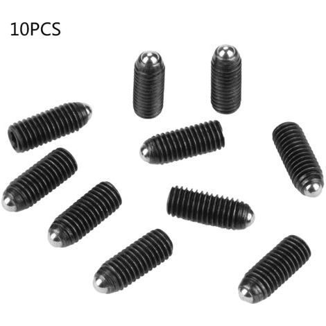 Qorva - Packung Mit 10 Kugelfederbolzen Aus Kohlenstoffstahl, M8-gewinde, Sechskantaufnahme (m8 X 20)