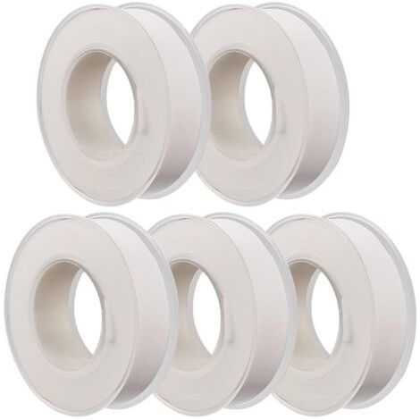 Qorva-weiß, 5 Rollen 15 Mm X 15 M Ptfe-industrie-kunststoff-teflon-gewindedichtungsband, Wasserdicht Und Auslaufsicher Für Gartenschläuche, Duschköpfe Und Wasserleitungen