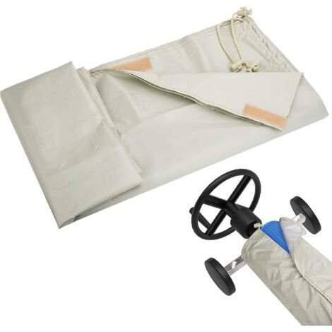 Qorva Poolabdeckung, Beige, Rolle, 550 X 96 Cm, Sonnenschutz, 190t Polyester-taft Mit Silberbeschichtung, Wasserdichtes Oxford-gewebe, Sonnenschutzrolle