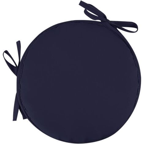 Qorva-1 Rundes Marineblaues Gartenstuhlkissen, 30 Cm Durchmesser – Für Außenbereich, Hocker, Terrasse, Esszimmer – Großes Kissen