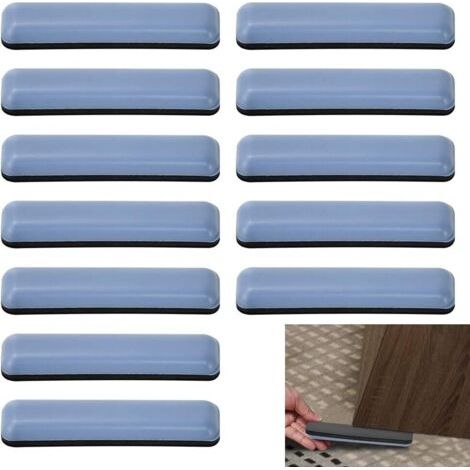 Qorva-selbstklebende Teflon-möbelgleiter, Rechteckig, Robust, 75 X 16 Mm, 12er-packung, Für Stühle, Sofas Und Tische.