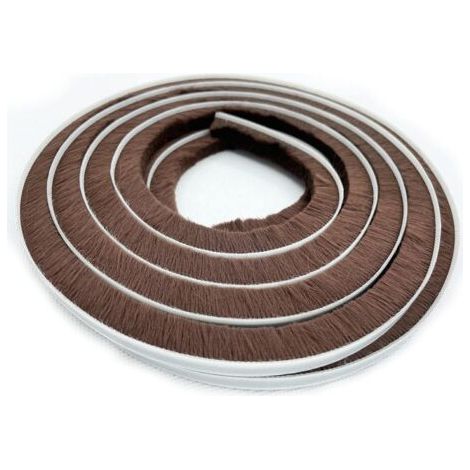 Qorva-dichtungsbürste Für Schiebefenster/-türen, Rahmenseite (4,88 M X 8,6 Mm Trägermaterial X 1,4 Mm Bürste, Braun)