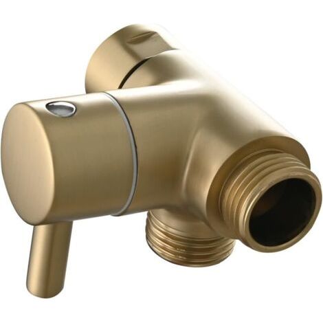 Qorva-g 1/2" Messing-dusch-/badewannenumstellventil, 3-wege-anschlussventil Für Zwei Duschköpfe, Gebürstetes Gold