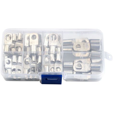 Qorva-anschlusskasten, 60 Stück, Robuste Kabel-ringkabelschuhe Mit Geschlossenem Ende, Kupferdraht-ösen, Sortiment In Box-ausführung, Silber
