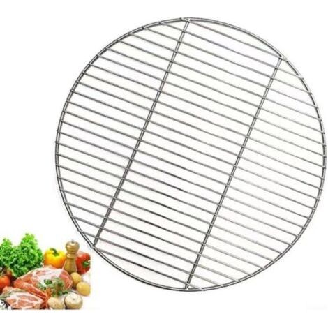 Qorva – Runder Edelstahlgrill Für Barbecue, Camping Und Kochen, Drahtgitter, 38 Cm Durchmesser, Robuste Schweißkonstruktion