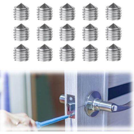 Qorva - Packung Mit 15 M6x6 Kopflosen Schrauben Für Türgriffe, Türgriffset, Stellschrauben, Türgriffschrauben, Stellschrauben, Innentürgriffschrauben