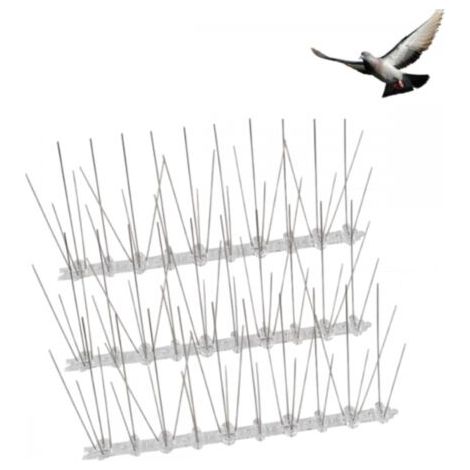 Qorva-set Mit 3 Taubenabwehrspitzen, 2,5 Meter Lang, Aus Edelstahl Und Weichem Kunststoff, Für Vögel, Spatzen Und Krähen.