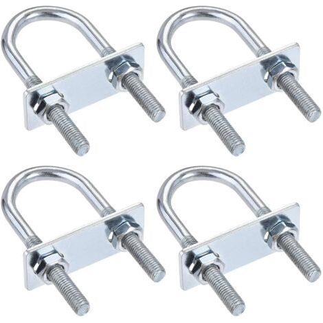 Qorva – Packung Mit 4 Runden U-bügeln, 31 Mm Innendurchmesser, 90 Mm Länge, M8-stahl, Mit Mutter Und Unterlegscheibe