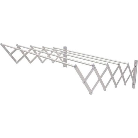Qorva-silber, Einziehbare Wandwäscheleine 60 Cm X 80 Cm, Hochfestes Aluminium, Edelstahl-finish, Abmessungen: 60 Cm X 80 Cm, Faltbare Wäscheleine Für Den Außenbereich