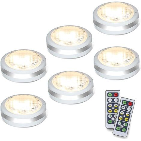 Qorva - Set Mit 6 Kabellosen Led-leuchten Mit Fernbedienung