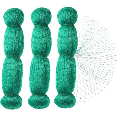 Qorva Vogelschutznetz, 3 Stück À 2 X 10 M, Grün, Für Den Garten, Zum Schutz Von Pflanzen, Obst, Blumen Und Gemüse, 15 Mm Maschenweite